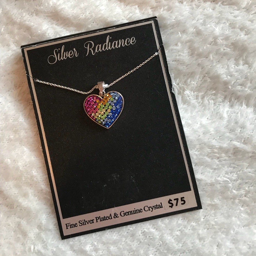Rainbow heart necklace
